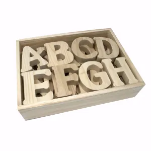 English Alphabet Uppercase in Wooden Box