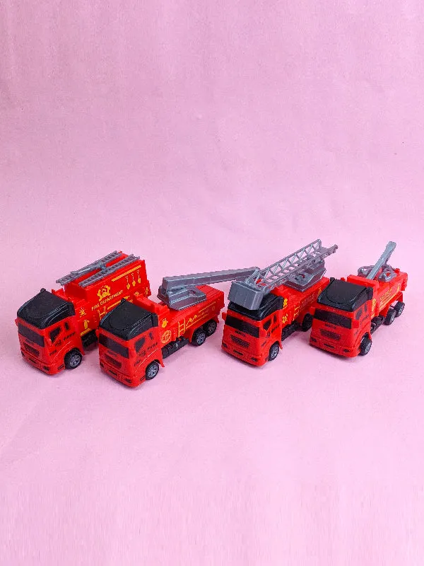 1Pcs Fire Brigade Pull Back Friction Truck - Mult design