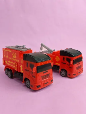 1Pcs Fire Brigade Pull Back Friction Truck - Mult design