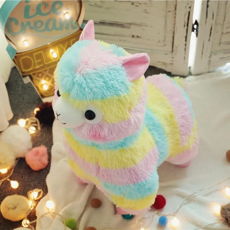 25cm Colorful Alpaca Plush Dolls Baby Cute Animal Dolls Soft Cotton Stuffed Doll Home Soft Toys Sleeping Mate Stuffed Plush Toys