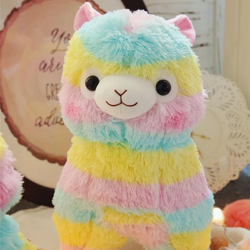 25cm Colorful Alpaca Plush Dolls Baby Cute Animal Dolls Soft Cotton Stuffed Doll Home Soft Toys Sleeping Mate Stuffed Plush Toys