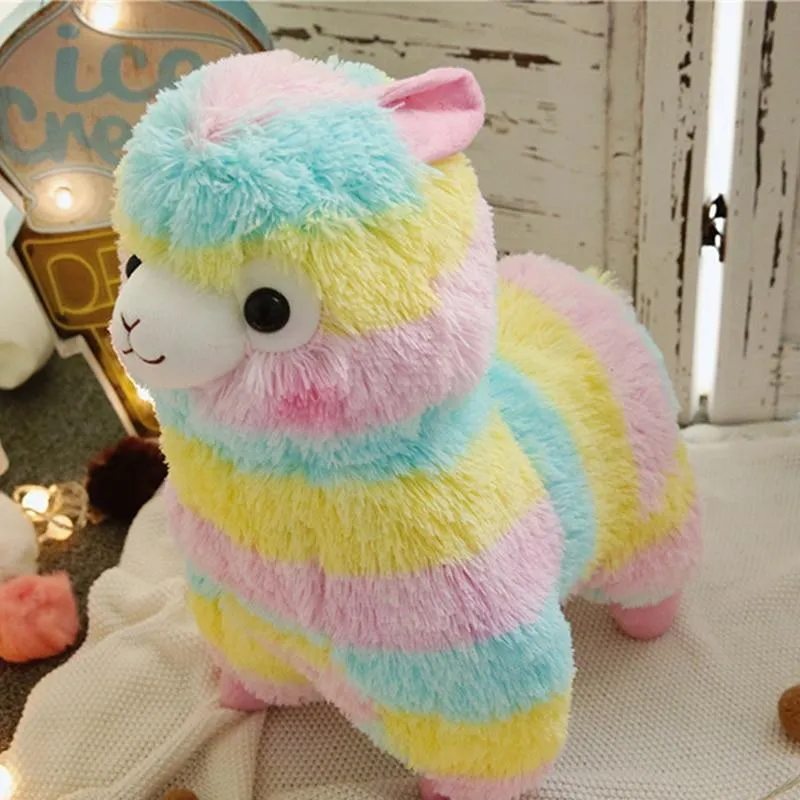 25cm Colorful Alpaca Plush Dolls Baby Cute Animal Dolls Soft Cotton Stuffed Doll Home Soft Toys Sleeping Mate Stuffed Plush Toys