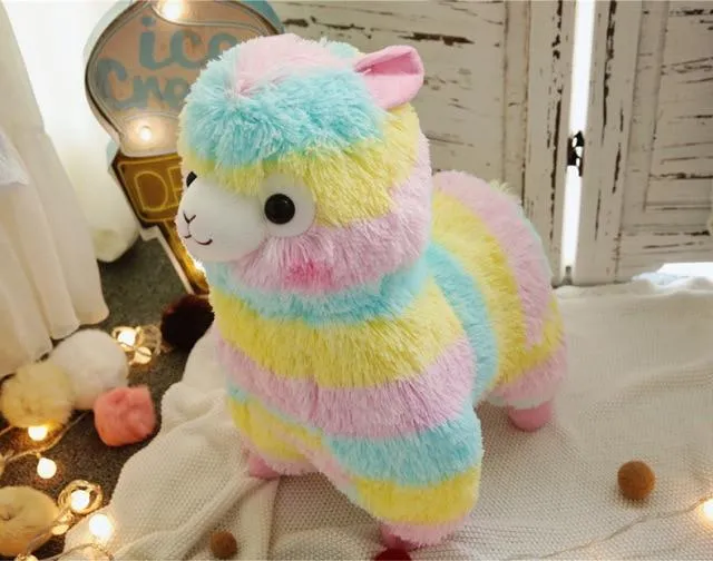 25cm Colorful Alpaca Plush Dolls Baby Cute Animal Dolls Soft Cotton Stuffed Doll Home Soft Toys Sleeping Mate Stuffed Plush Toys