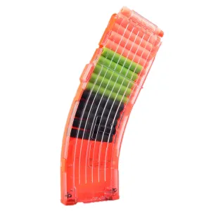 AK Model Curve Soft Bullet Clips For Nerf Toy Gun 15 Bullets Ammo Cartridge Dart For Nerf Gun Clips - Transparent   Orange