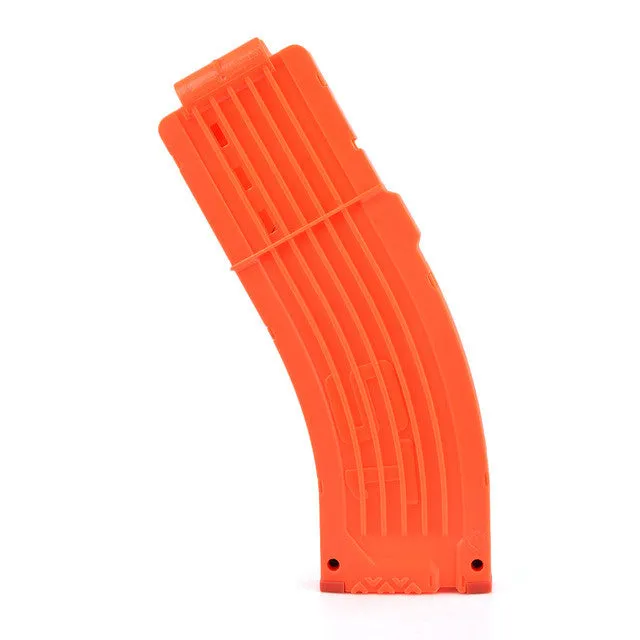 AK Model Curve Soft Bullet Clips For Nerf Toy Gun 15 Bullets Ammo Cartridge Dart For Nerf Gun Clips - Transparent   Orange