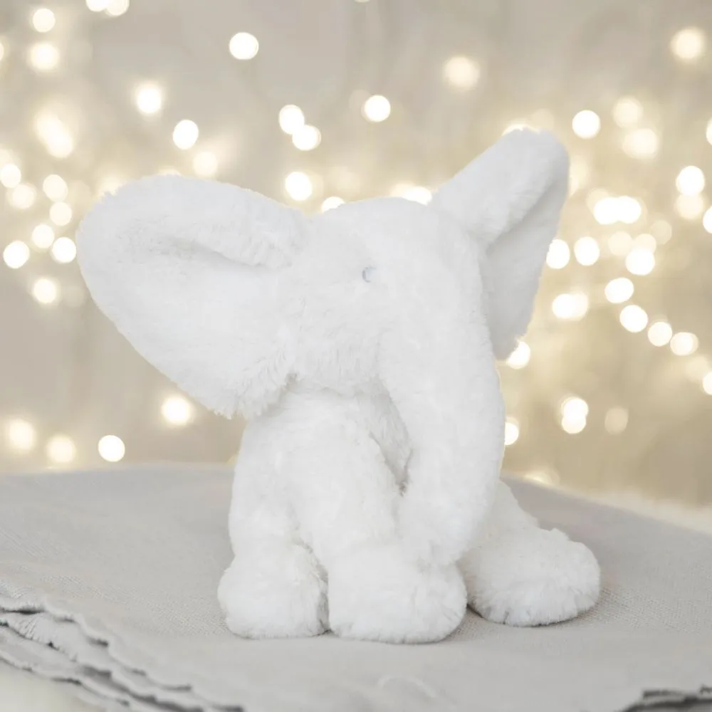 Bambino White Plush Elephant Medium 18cm