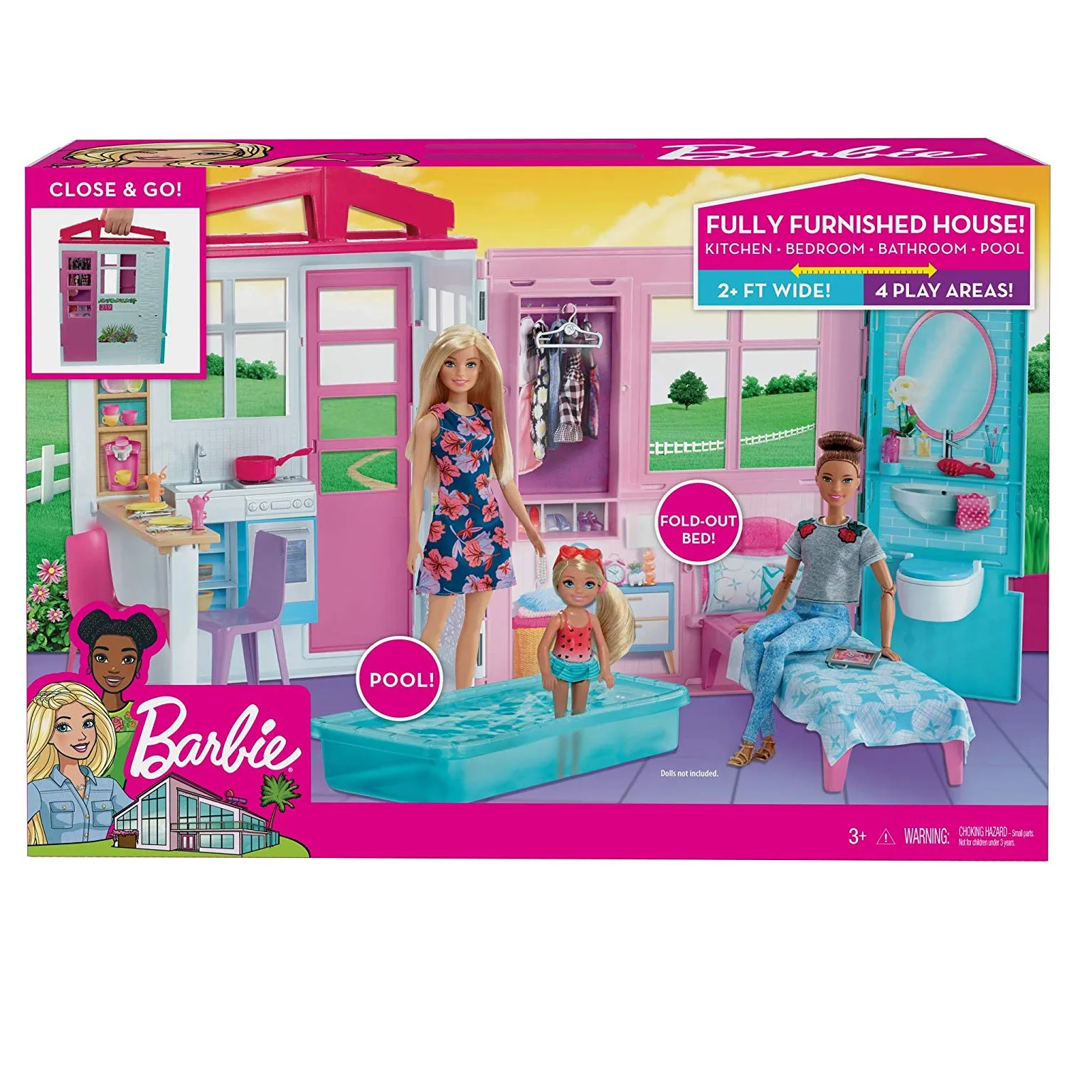 Barbie Doll House Playset, Multicolor