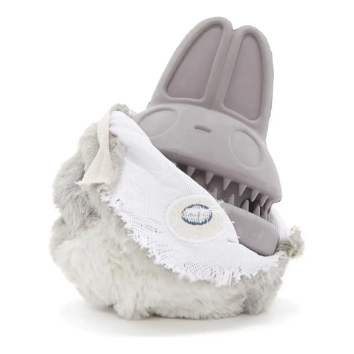 BARK Hare Raiser Rabbit Rubber Super Chewer Dog Toy Grey Medium/Large