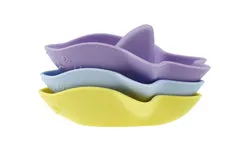 BATH SHARKS SILICONE 3PC SET-YELLOW/PURPLE