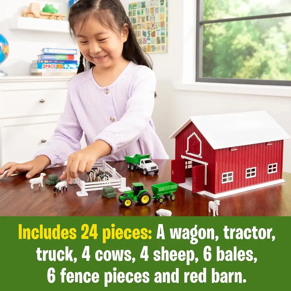 Britains John Deere Playset With Red Barn 1:64 Scale