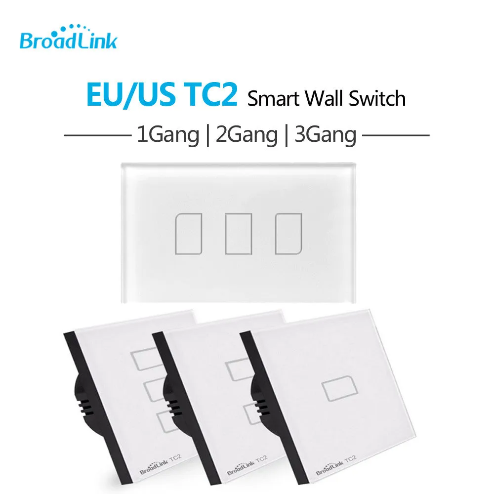 Broadlink TC2 EU US Standard 1 2 3 Gang Way Touch Light Wall Switch Dimmer Remote Smart Control via Broadlink RM Pro TC 2 Wifi