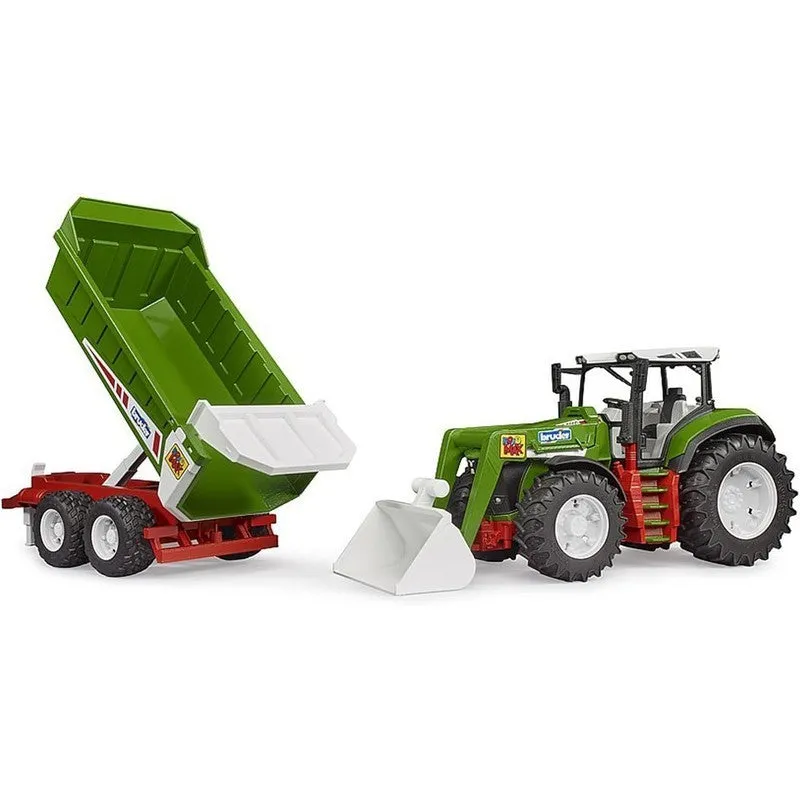 Bruder Roadmax Tractor With Front Loader Inc Trailer Set 1:16 Scale