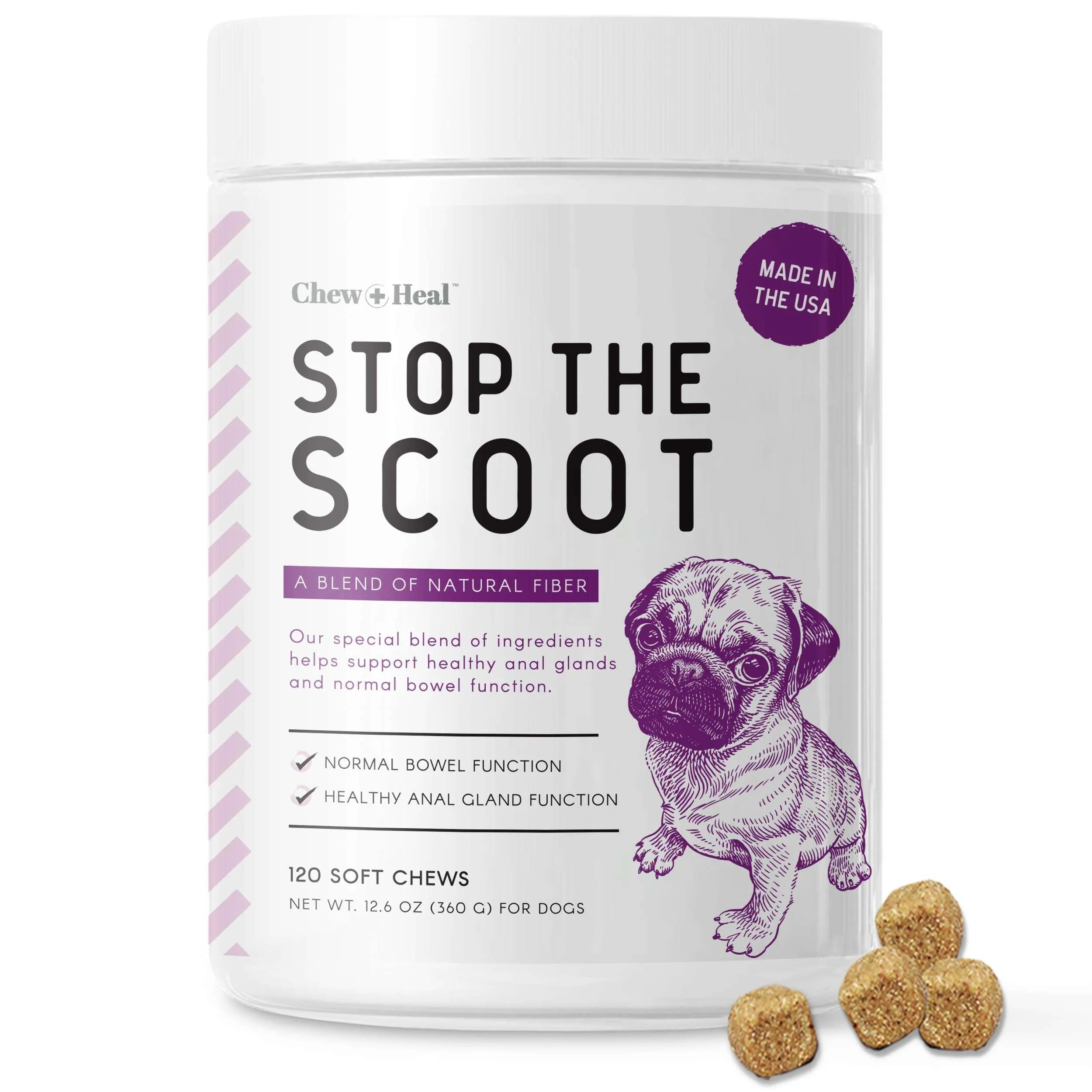 Chew   Heal No Scoot for Dogs - for Healthy Anal Gland Function