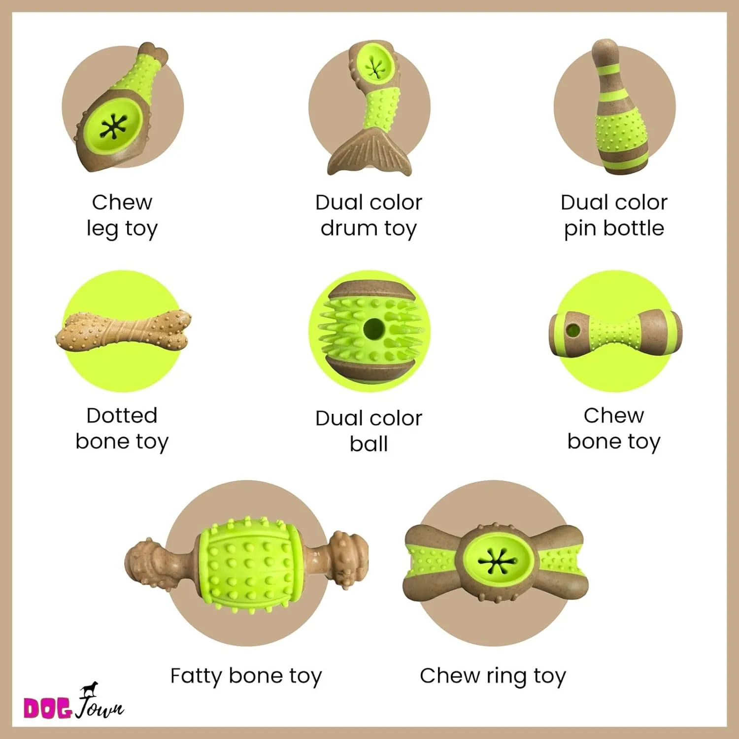 Chew Toys for Dogs and Puppies - Pack of 9