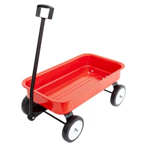 Classic Red Metal Kids Wagon - Stow & Go