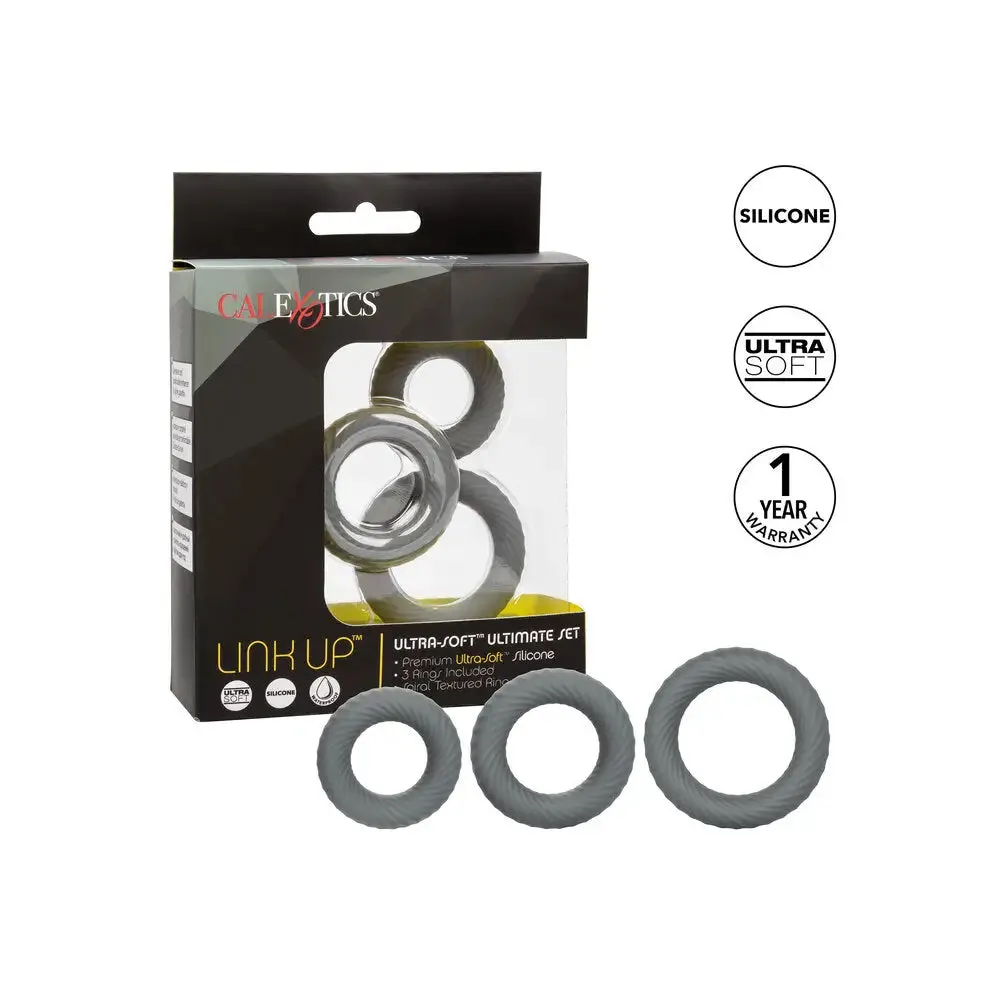 Colt Silicone Stretchy Grey Ultra Soft Cock Ring Set