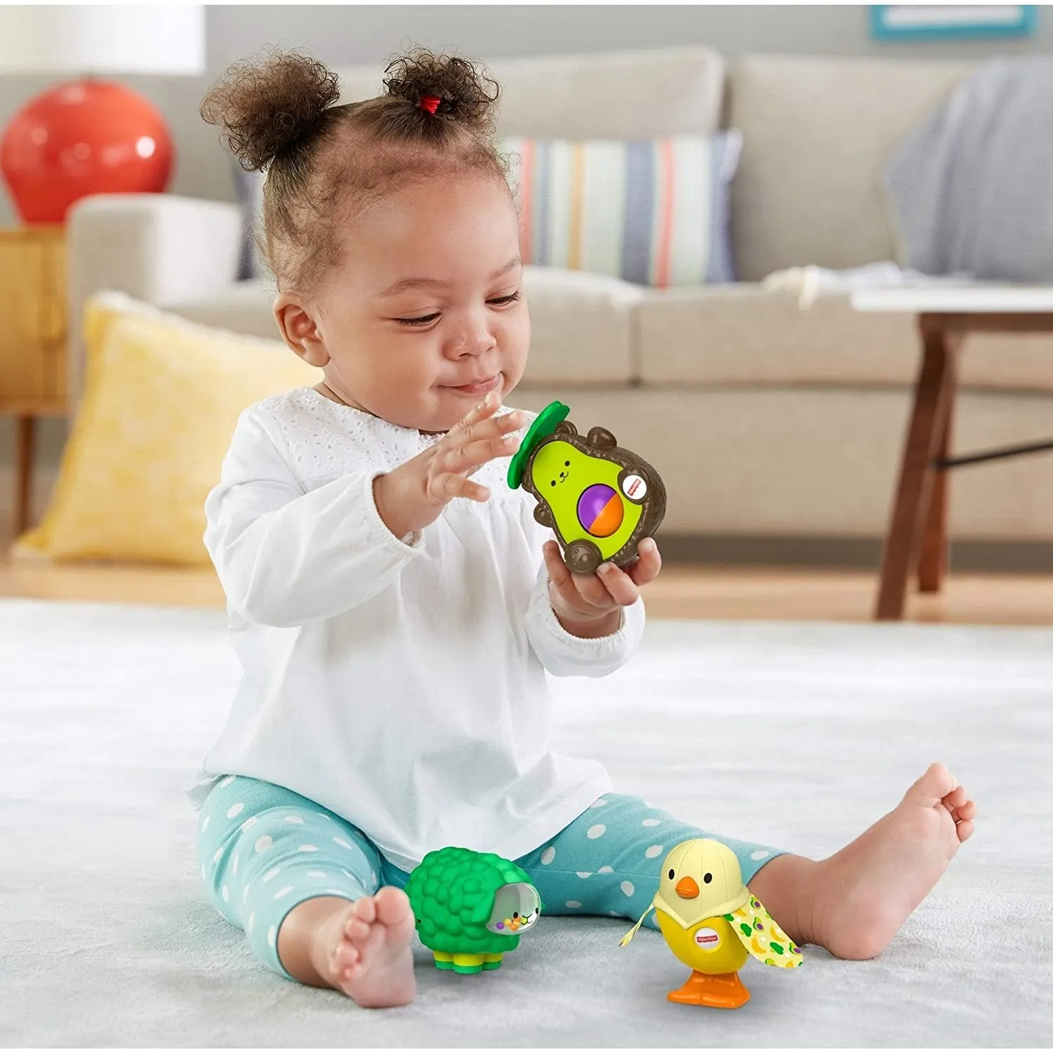 Fisher-Price Avocado Bat-at-Bear Mini Toy Ages 6m