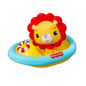 Fisher-Price Floating Bath Toy Set with Squirting Lion Boat