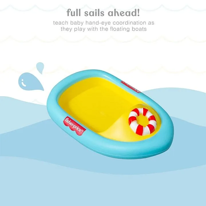 Fisher-Price Floating Bath Toy Set with Squirting Lion Boat