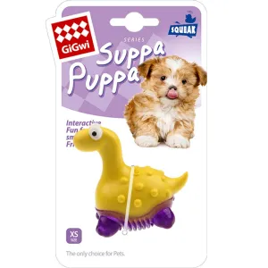 GiGwi Suppa Puppa Dino TPR Dog Toy (Yellow/Purple)