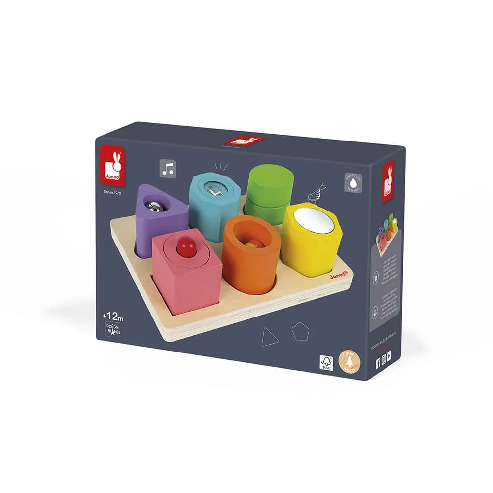 Janod I Wood Shapes & Sounds Blocks