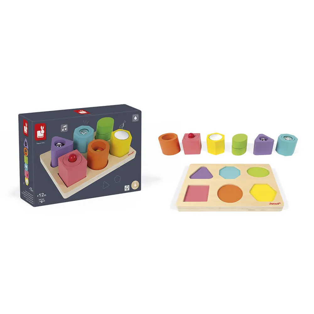 Janod I Wood Shapes & Sounds Blocks