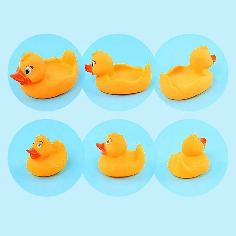 Kandy Toys Bath Time Yellow Floating Rubber Duck Family - 4 Pack