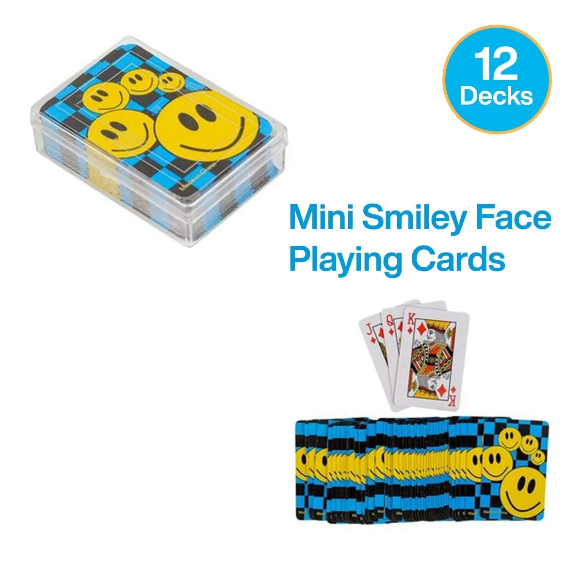 Kicko Mini Smile Face Playing Cards - 2.5 Inch Emoticon Game Cards - Party Games, Birthday