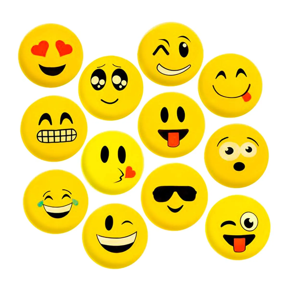 Kicko Vinyl Emoticon Ball - Pack of 12 9 Inch Yellow Playground Balls with Emoticon Design