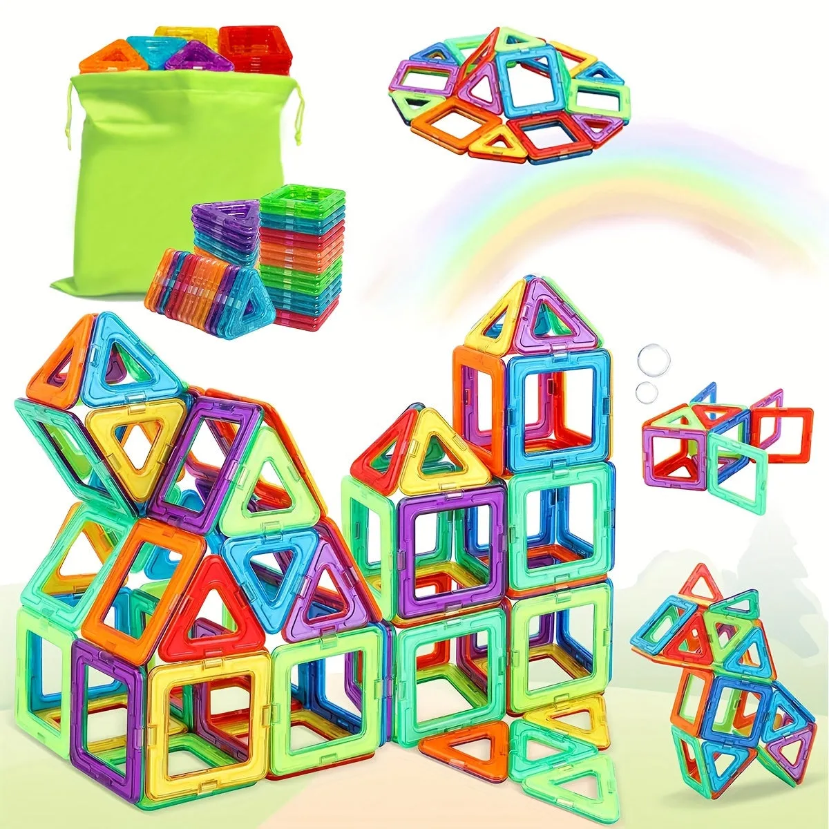 Large Magnetic Building Blocks Educational DIY Toy Set for Kids