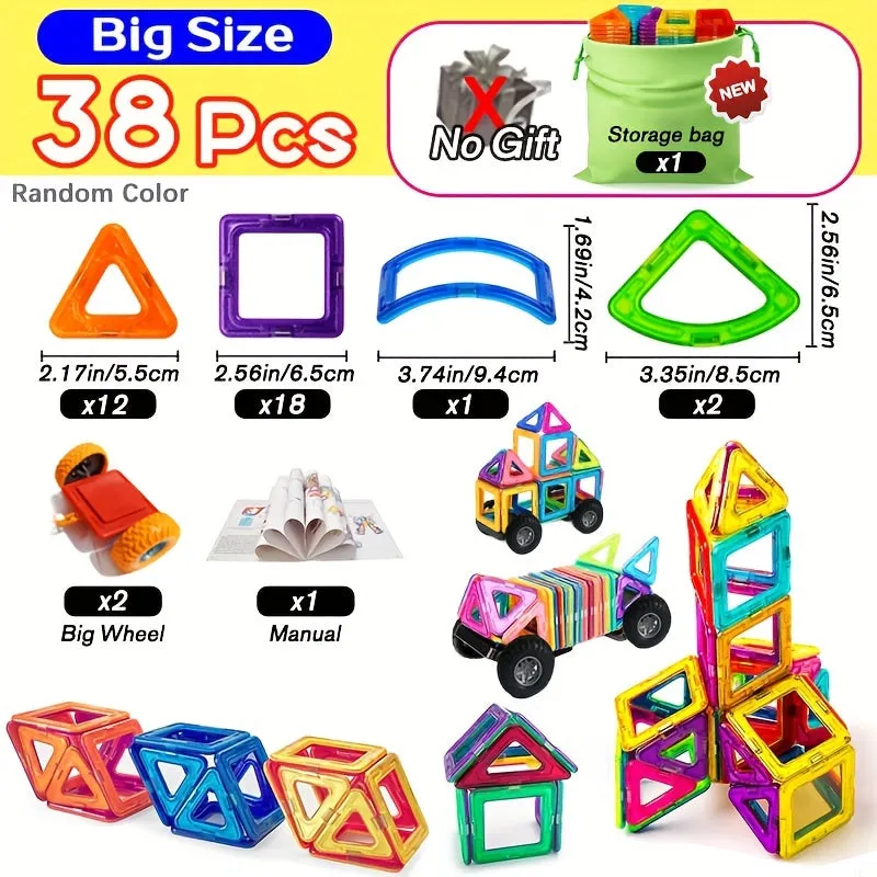 Large Magnetic Building Blocks Educational DIY Toy Set for Kids