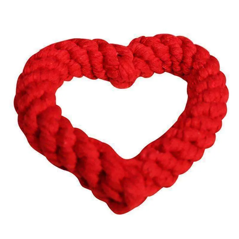 Love Heart Rope Dog Toy