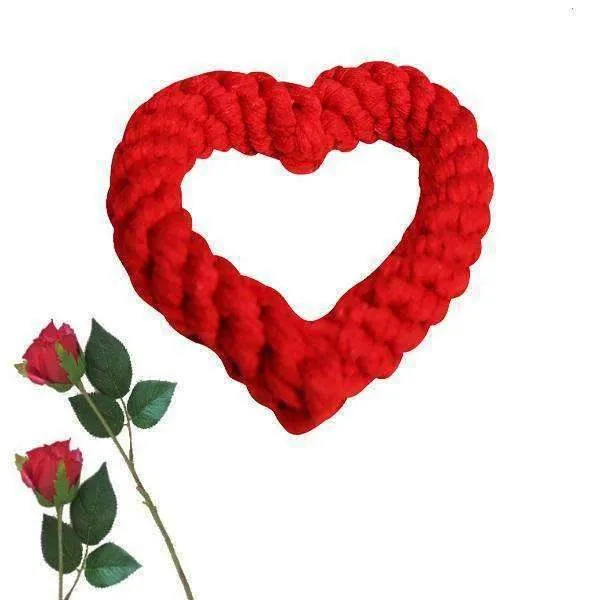 Love Heart Rope Dog Toy