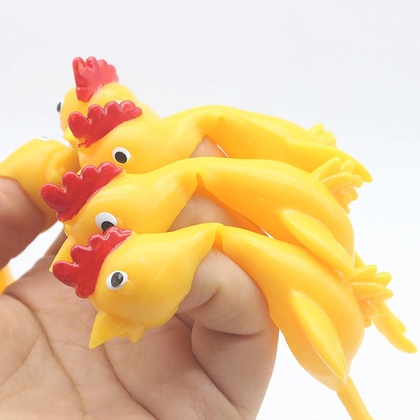 Novelty Catapulted Ejection Chicken Toy Light Rubber Finger Prank Flying Toy Chicken Finger Toys Turkey Sticky