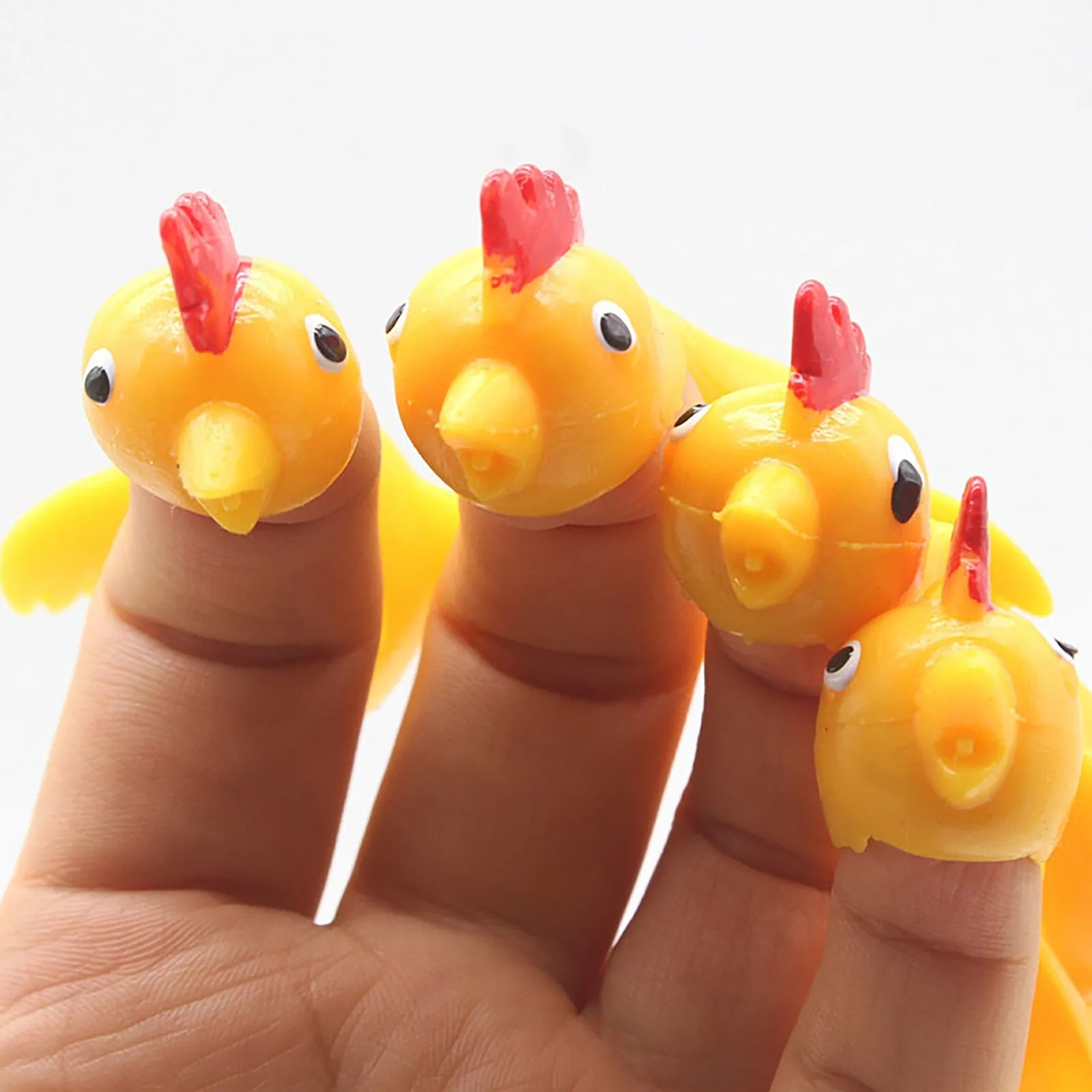 Novelty Catapulted Ejection Chicken Toy Light Rubber Finger Prank Flying Toy Chicken Finger Toys Turkey Sticky