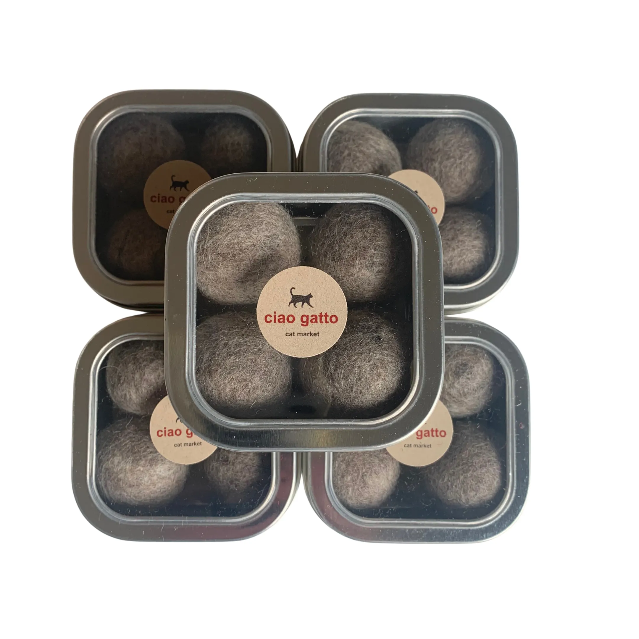 Organic Catnip Infused Woolly Felt Balls - Set of 4