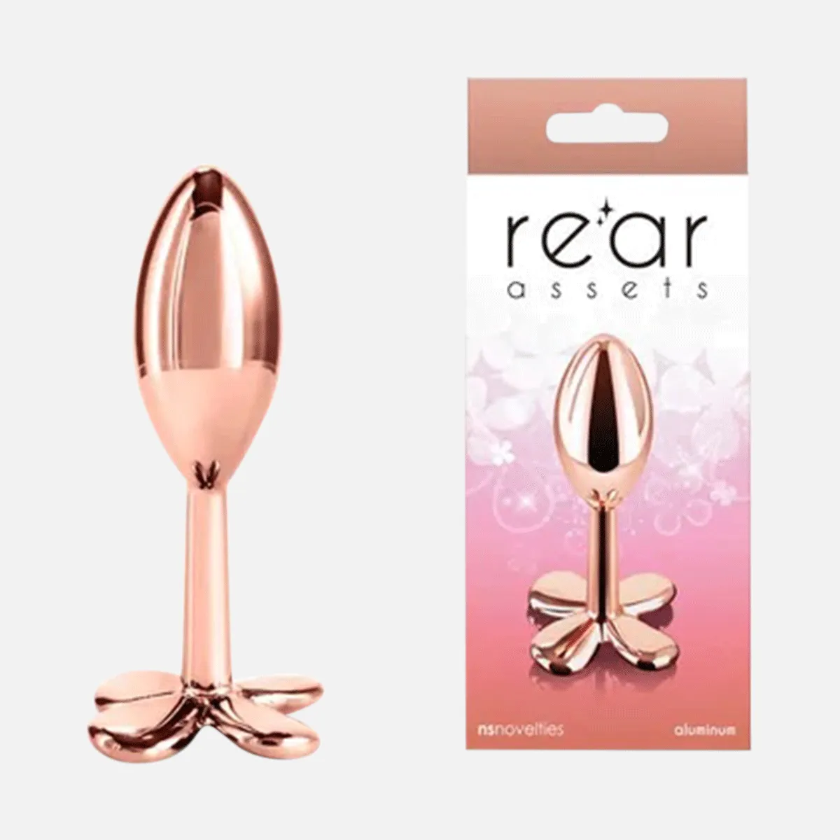 Rear Assets Clover Non Vibrating Anal Plug- Rose Gold