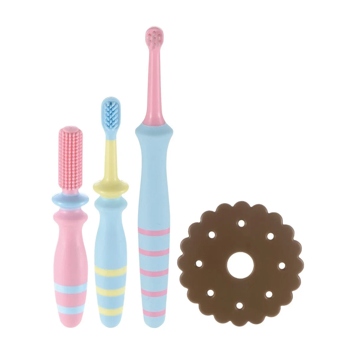 Richell - T.L.I Try Tabetara Baby Toothbrush Set for Front Teeth (4 Pieces)