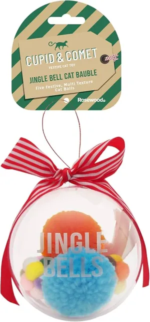 Rosewood Cupid & Comet Jingle Bell Cat Bauble