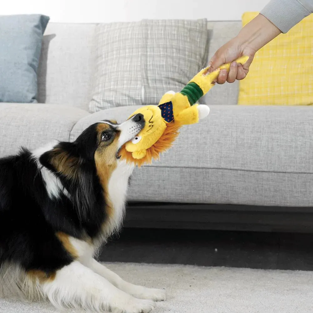 Interactive Lion Plush Squeaker Inside Dog Toy for Exciting Play-Time