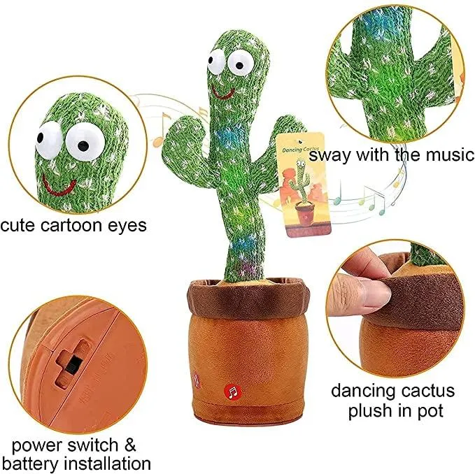 TechToys™ LED Musical Dancing & Mimicry Cactus Toy