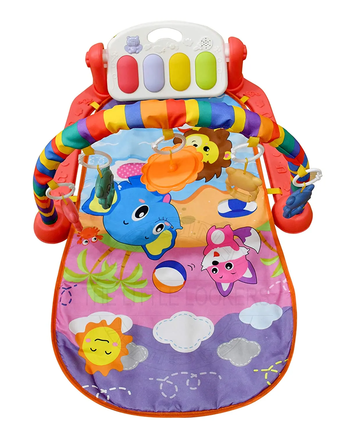 THE LITTLE LOOKERS Kick & Play Gym with Cozy Mat, Piano, & Attractive Cute Hanging Toys|Multi Function Fitness Rack with Music & Lights for Babies/Infants/Toddlers| Age- 0 Months  (Pink)