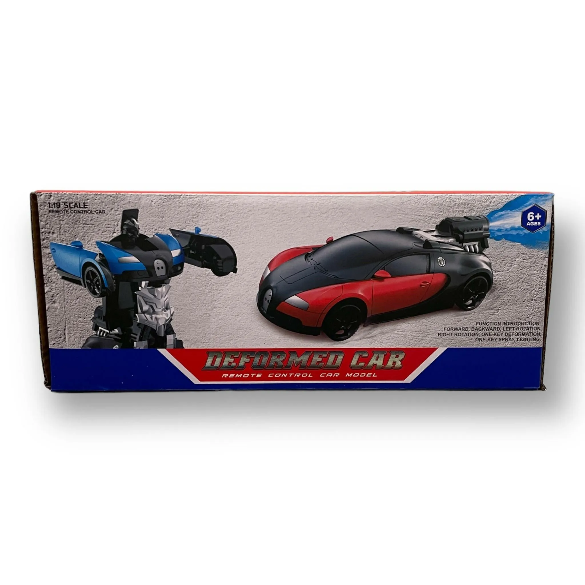 Transformer RC Car Into A Robot  2 in 1 Car Toy 2.4Ghz 1:18 Rechargeable Red