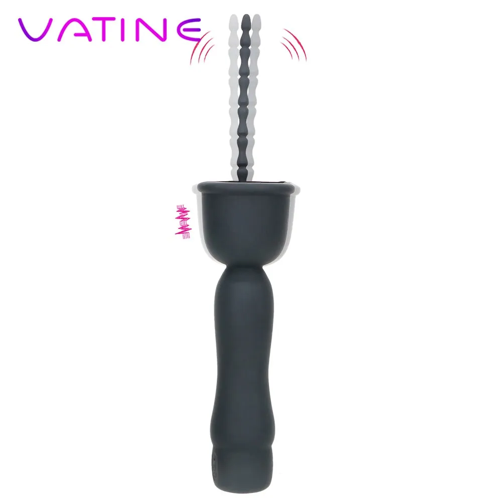 VATINE 16 Modes Vibrator Penis Plug Catheters Sounds Silicone Urethral Dilators Medical Themed Toys Sex Toys for Men